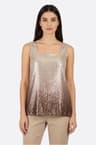 Top beige à sequins dégradé