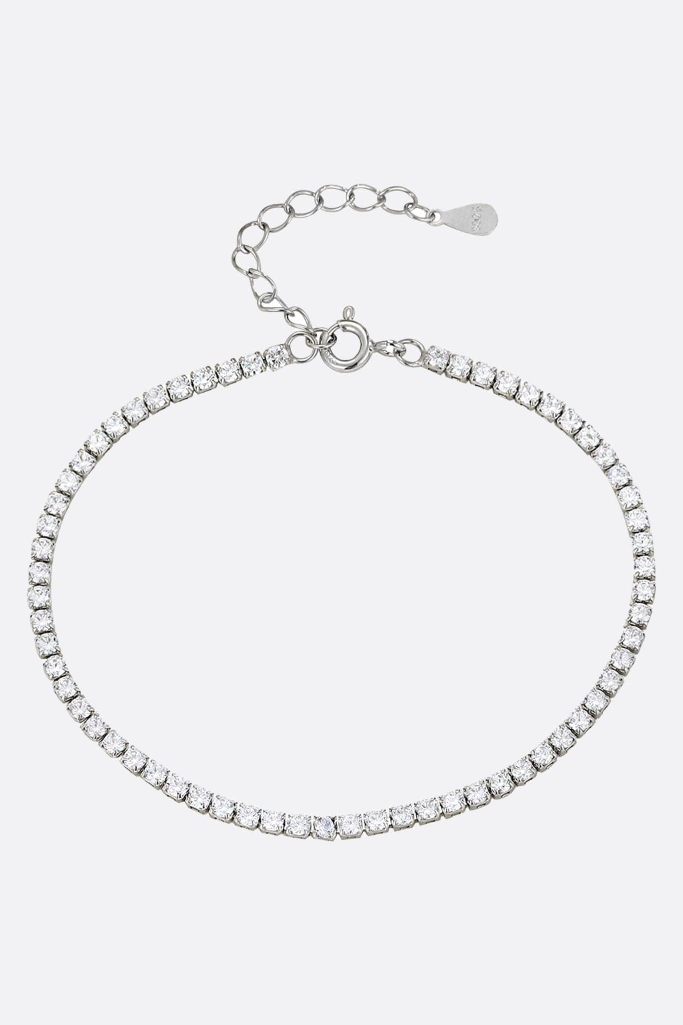 925 sterling silver tennis bracelet adorned with zirconium oxides, chic and elegant to elevate your evening looks