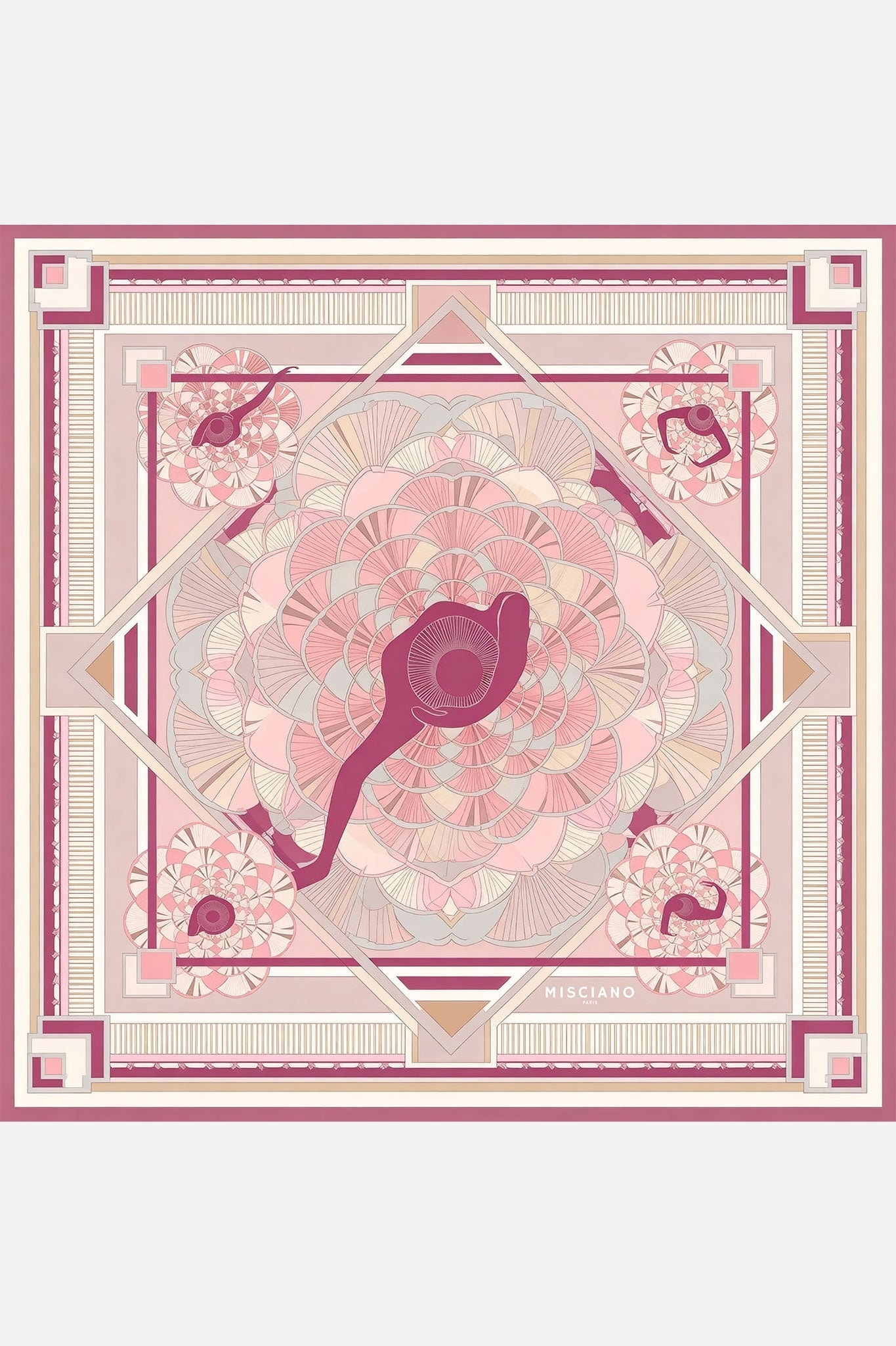 Silk twill 90 Danse des Poudres, artistic motifs on a colorful background, perfect accessory for a distinguished look...