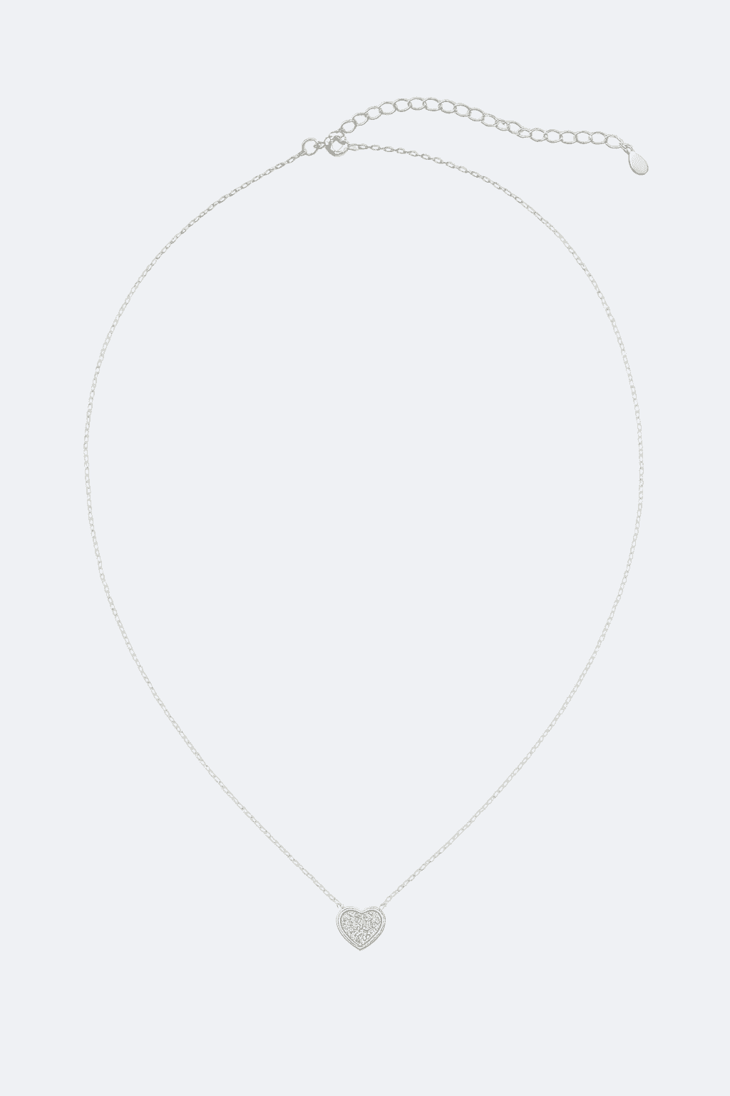 Refined 925 silver necklace with heart pendant, micro-paved crystals adding subtle brilliance for all...