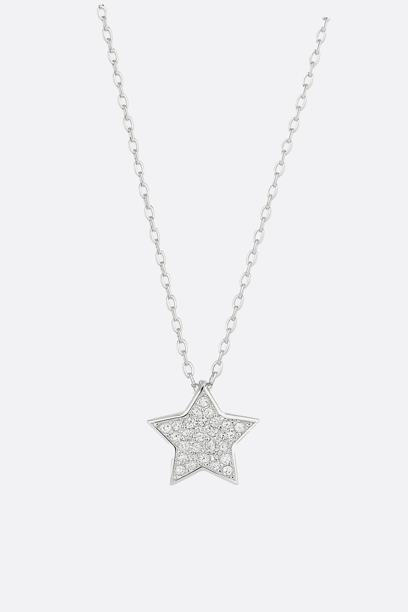 Collier élégant en argent 925 orné d'un pendentif étoile scintillant en cristaux micropavé, accessoire chic pour soirées.