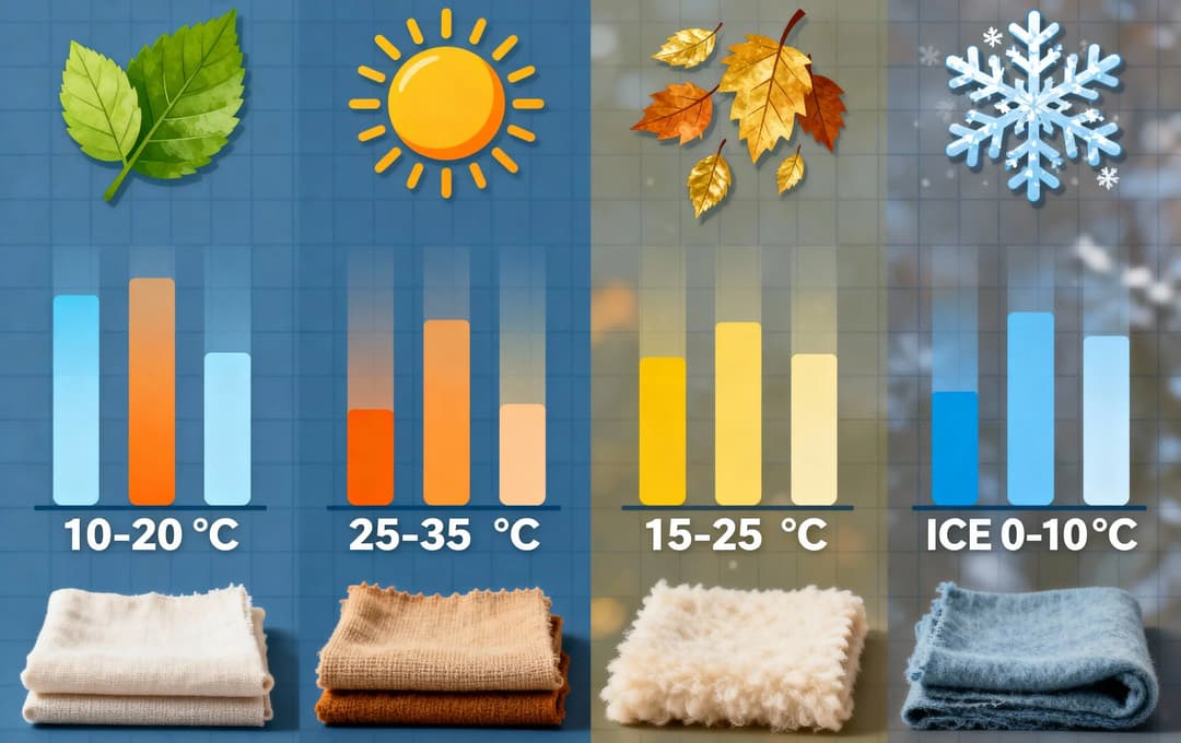 tableau de comparaison des matières adaptés aux températures.