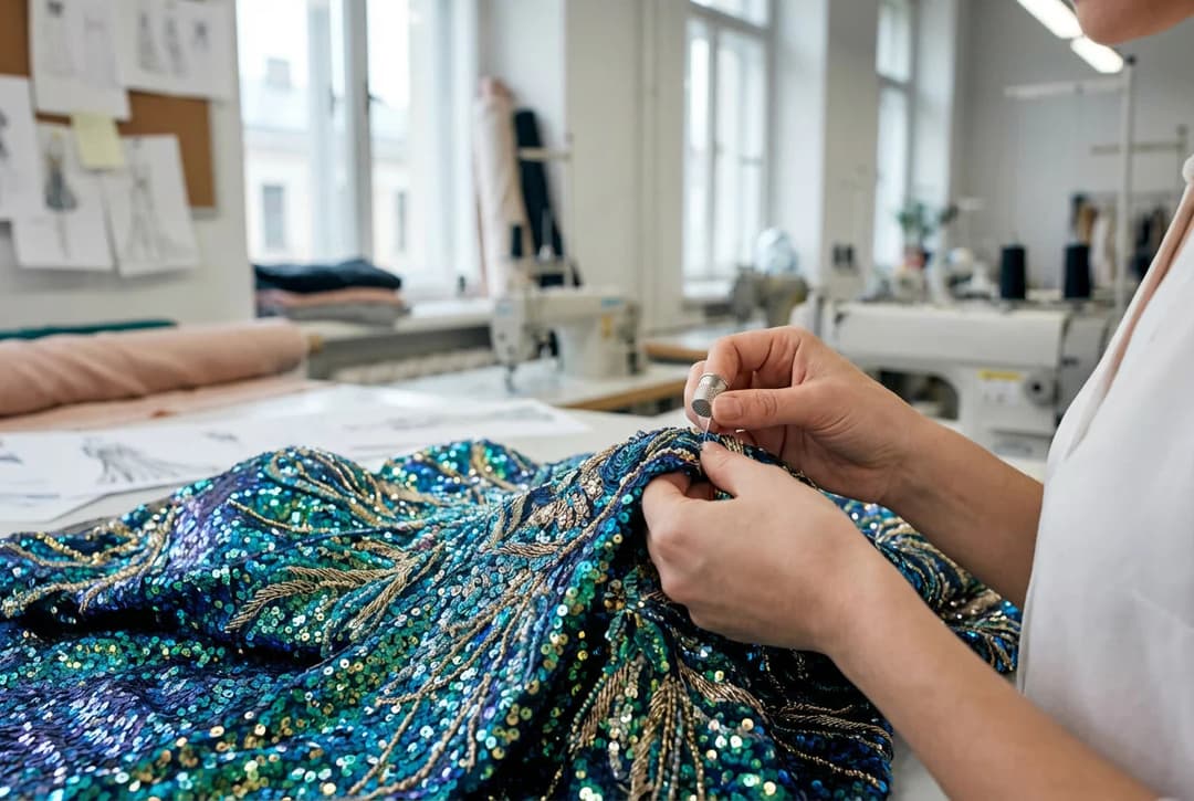 Robe de soirée en satin fluide créée avec passion dans l'atelier Misciano