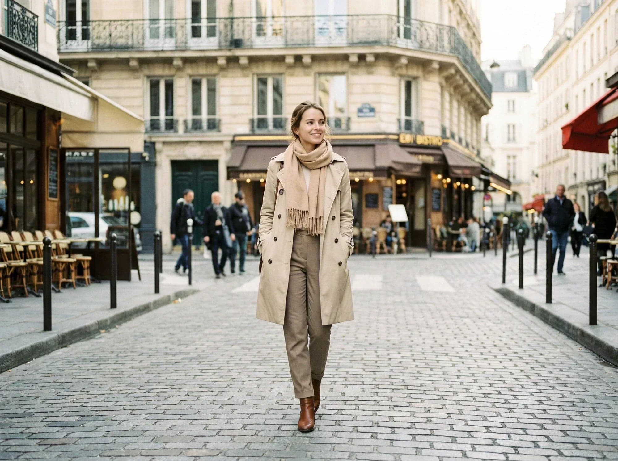 Foulard en soie beige pour une touche délégance au quotidien