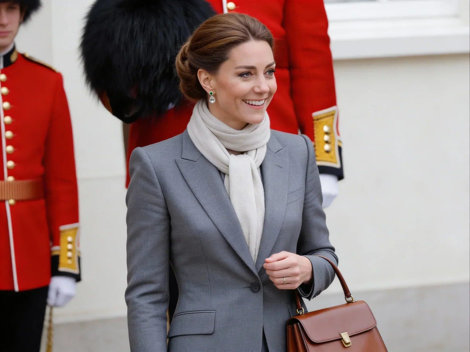 Tailleur chic gris Misciano inspiré par le style de Kate Middleton