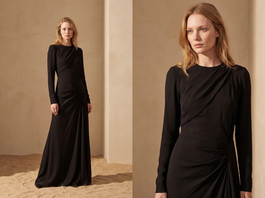 Longue robe de soirée noire Misciano