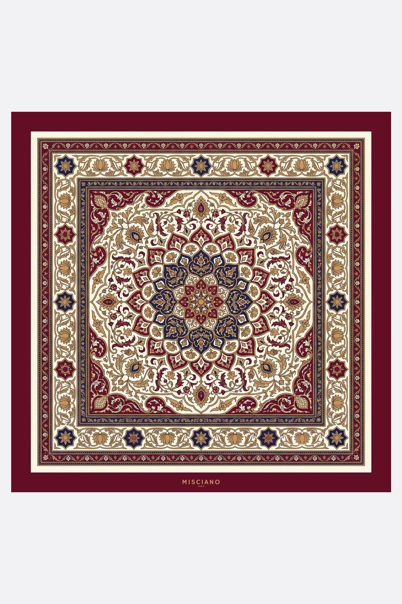 Grande foulard di seta 110 Tapis d'Orient Misciano piatto, motivo completo: un tappeto persiano con medaglione centrale