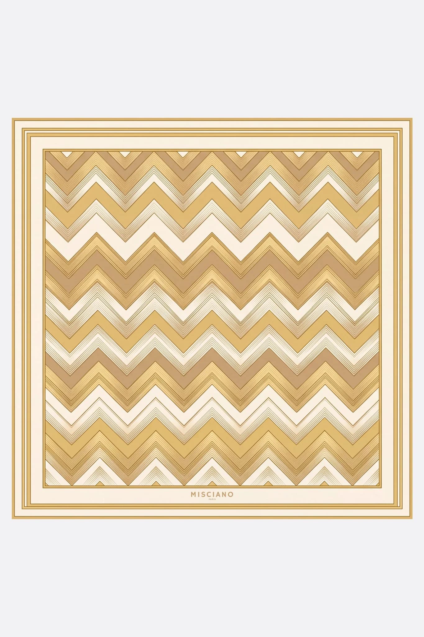 Small 50 silk square Chevrons d'or Misciano flat, full pattern: tight chevrons