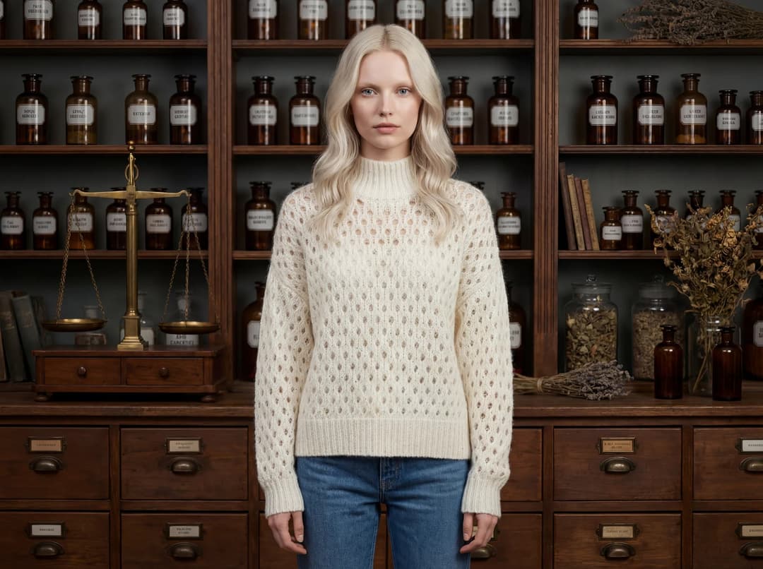 Pull ajouré blanc Misciano en cachemire pour superposition élégante, vision Misciano de lélégance et création de profondeur dans le style