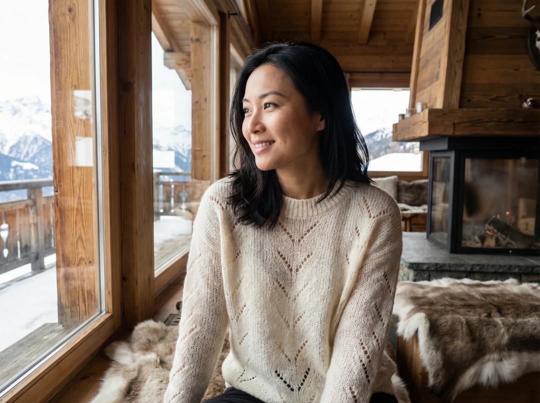 Doudoune élégante en duvet pour rester chic sur les pistes de ski