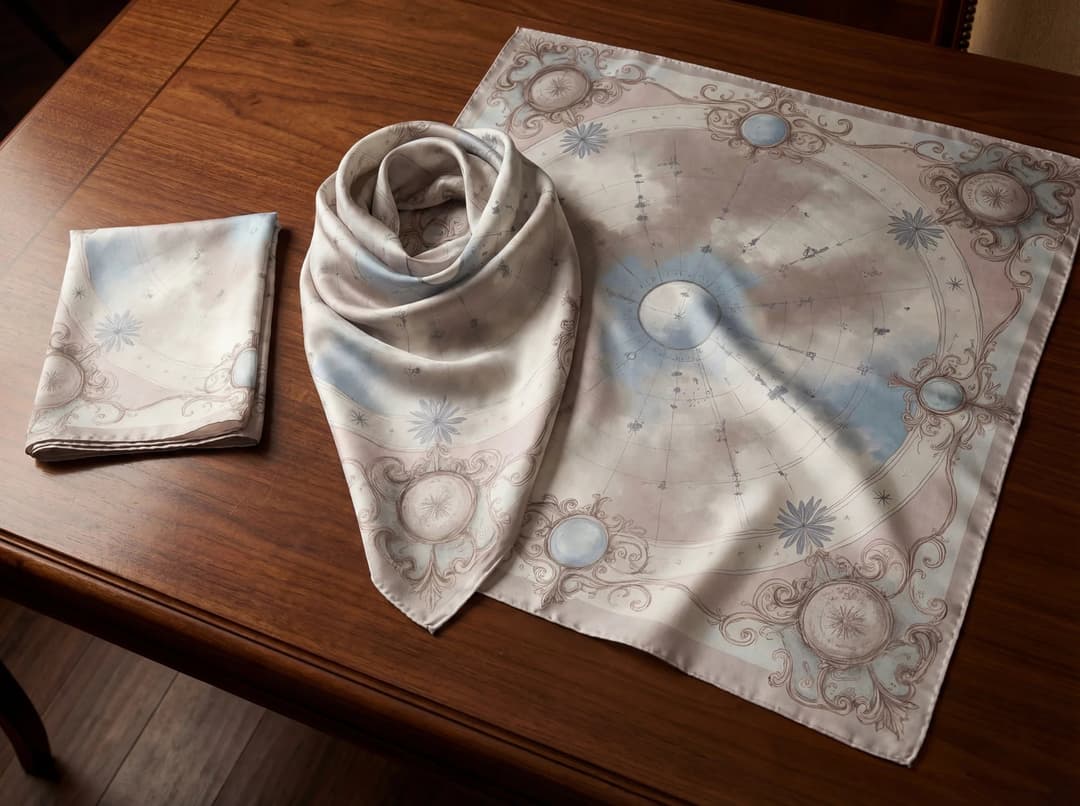 Carré de soie Misciano en twill doux noué avec élégance, inspiration Misciano pour un style raffiné et intemporel