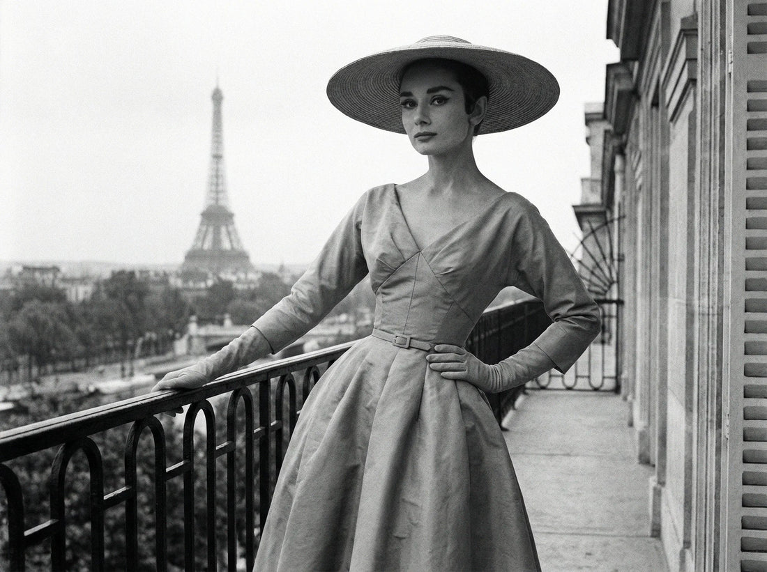 Portrait dAudrey Hepburn incarnant lélégance intemporelle et le raffinement façon Misciano Paris