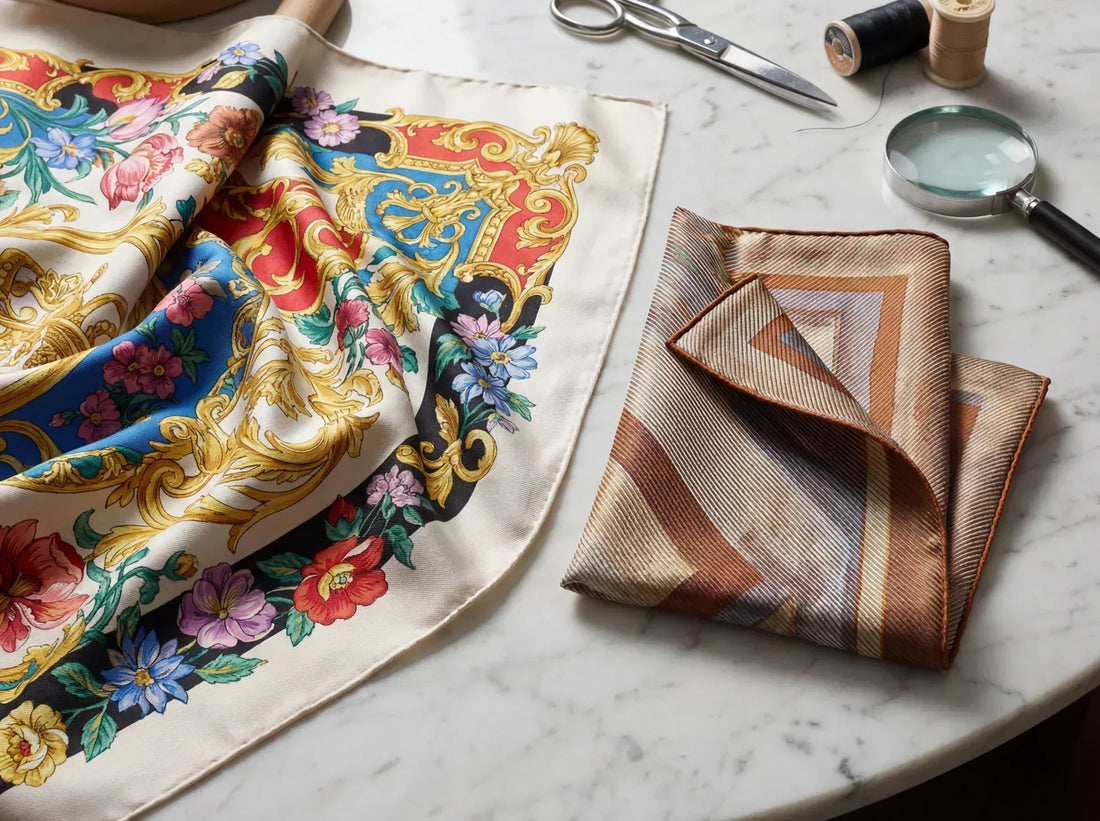 Carré de soie Misciano élégant pour une allure raffinée, vision Misciano de lélégance au quotidien et tombé maîtrisé comparatif Twill & Satin