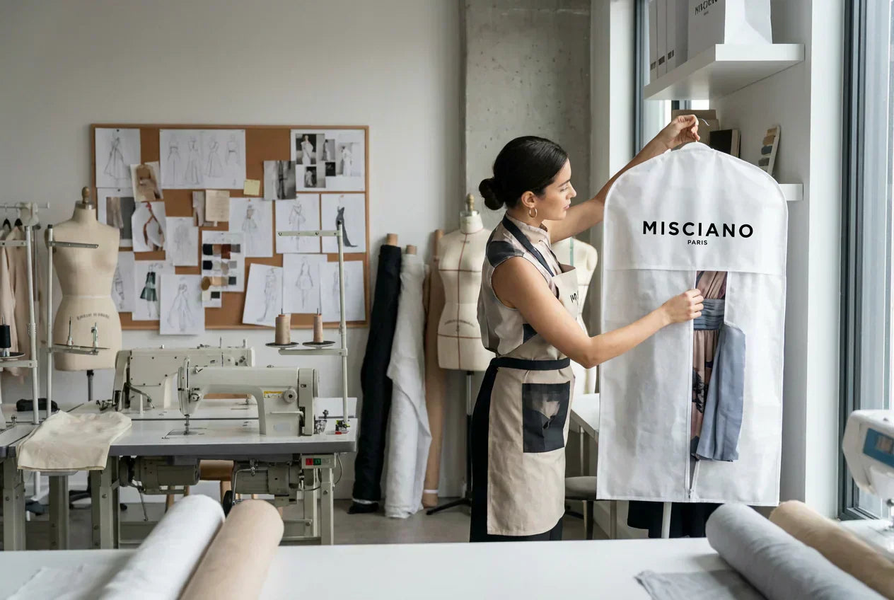 De la taller a la velada: cómo nace un vestido de noche Misciano