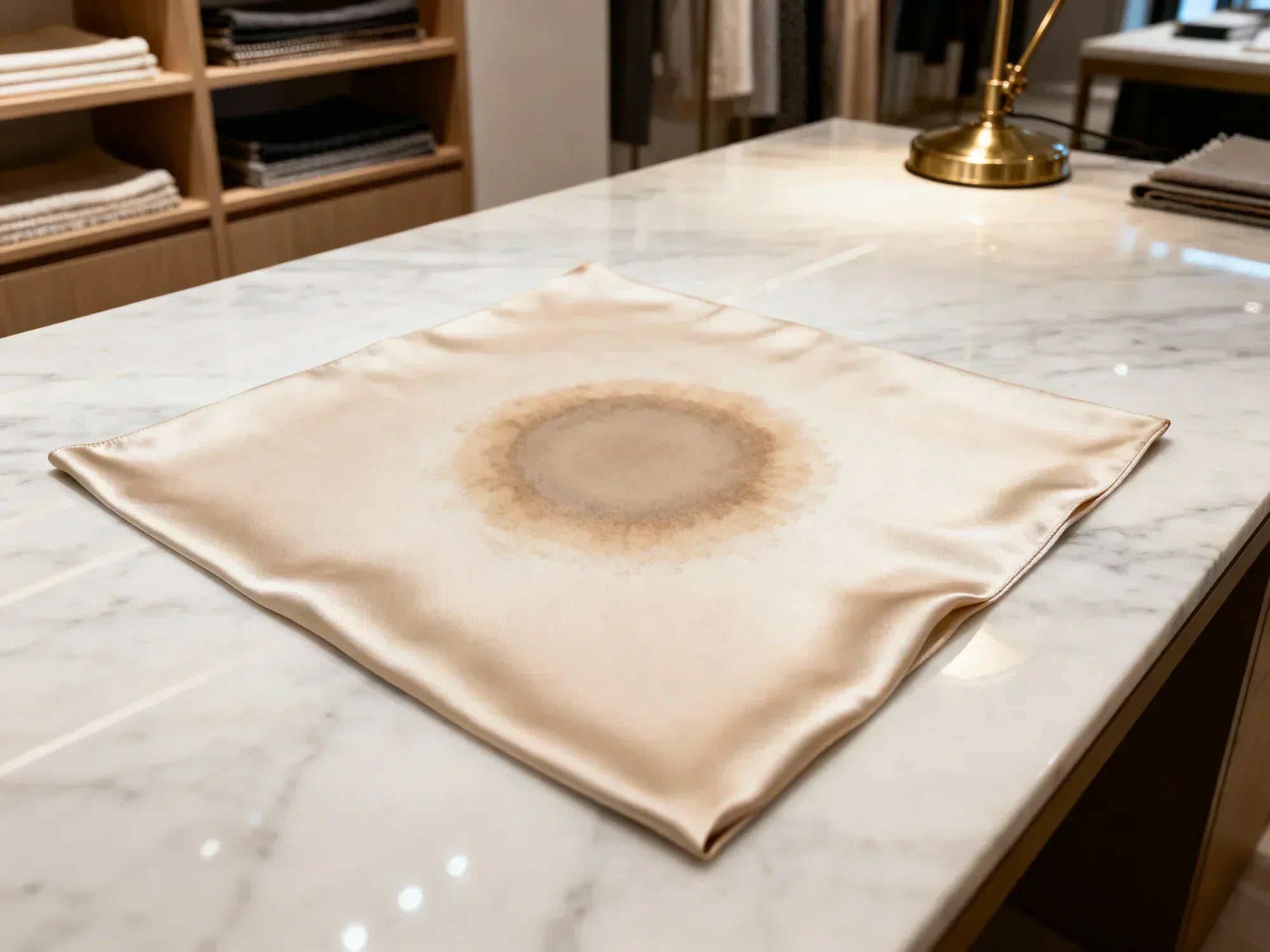 Eliminar una mancha en un cuadrado de seda: el método seguro para limpiar sin halo ni daño