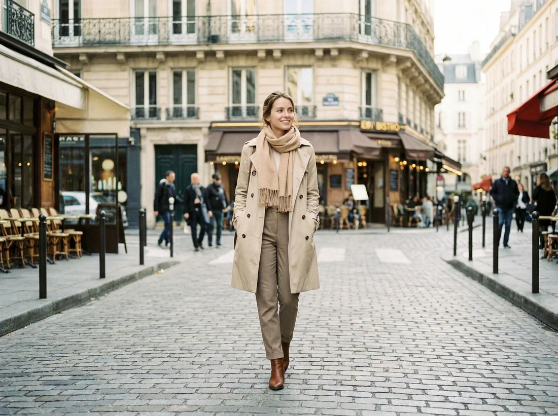 Foulard en soie beige pour une touche délégance au quotidien