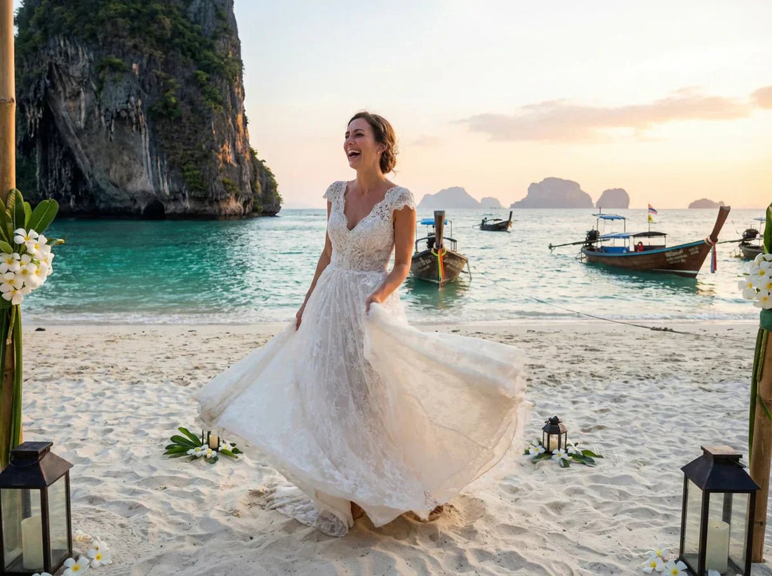 Mariage sur la plage : quelle robe de mariée privilégier - Misciano