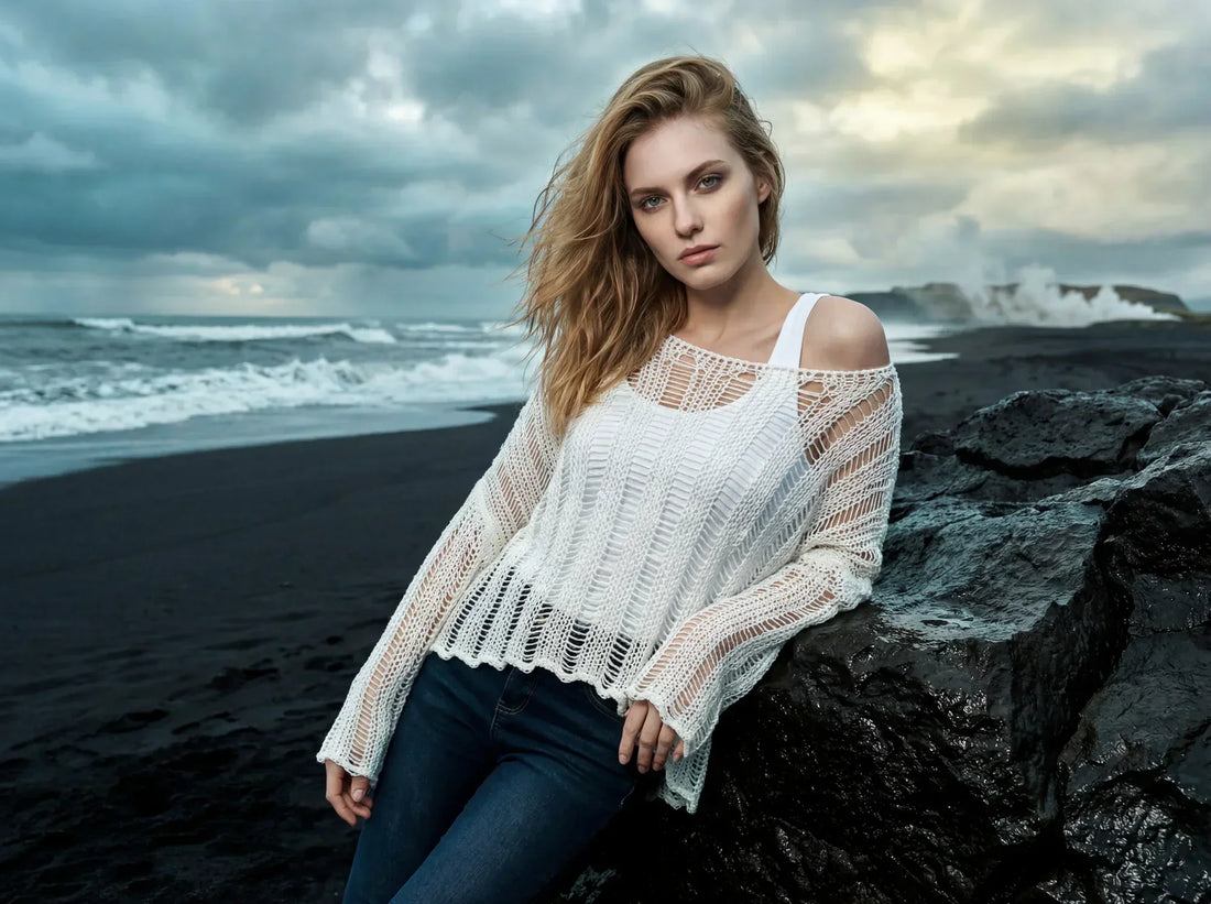 Pull ajouré Misciano en maille légère pour superposition élégante, vision Misciano de l’élégance et mise en valeur de la silhouette