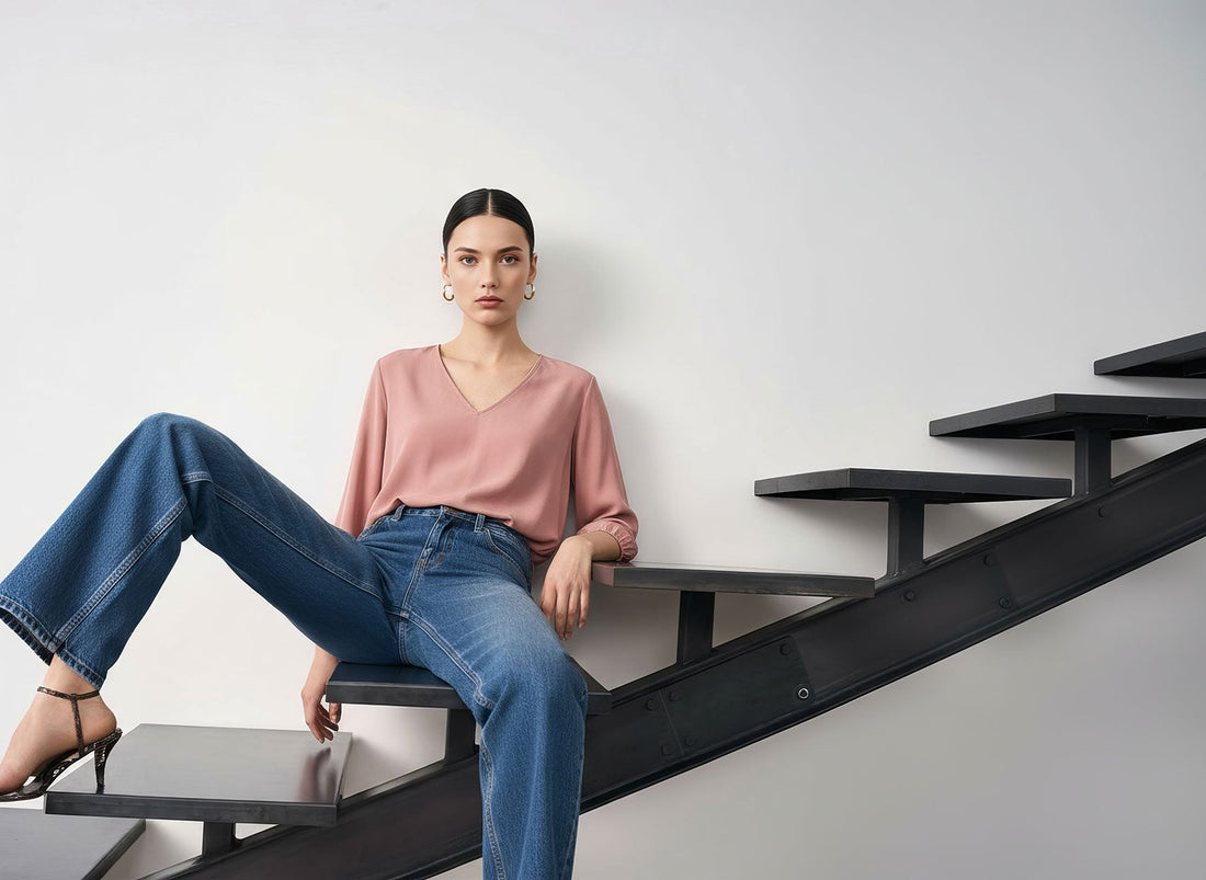 Top satin rose poudré : l’élégance douce qui illumine toutes les saisons - Misciano