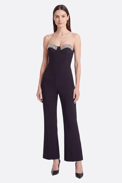 
Combinaison bustier noire à détails argentés



