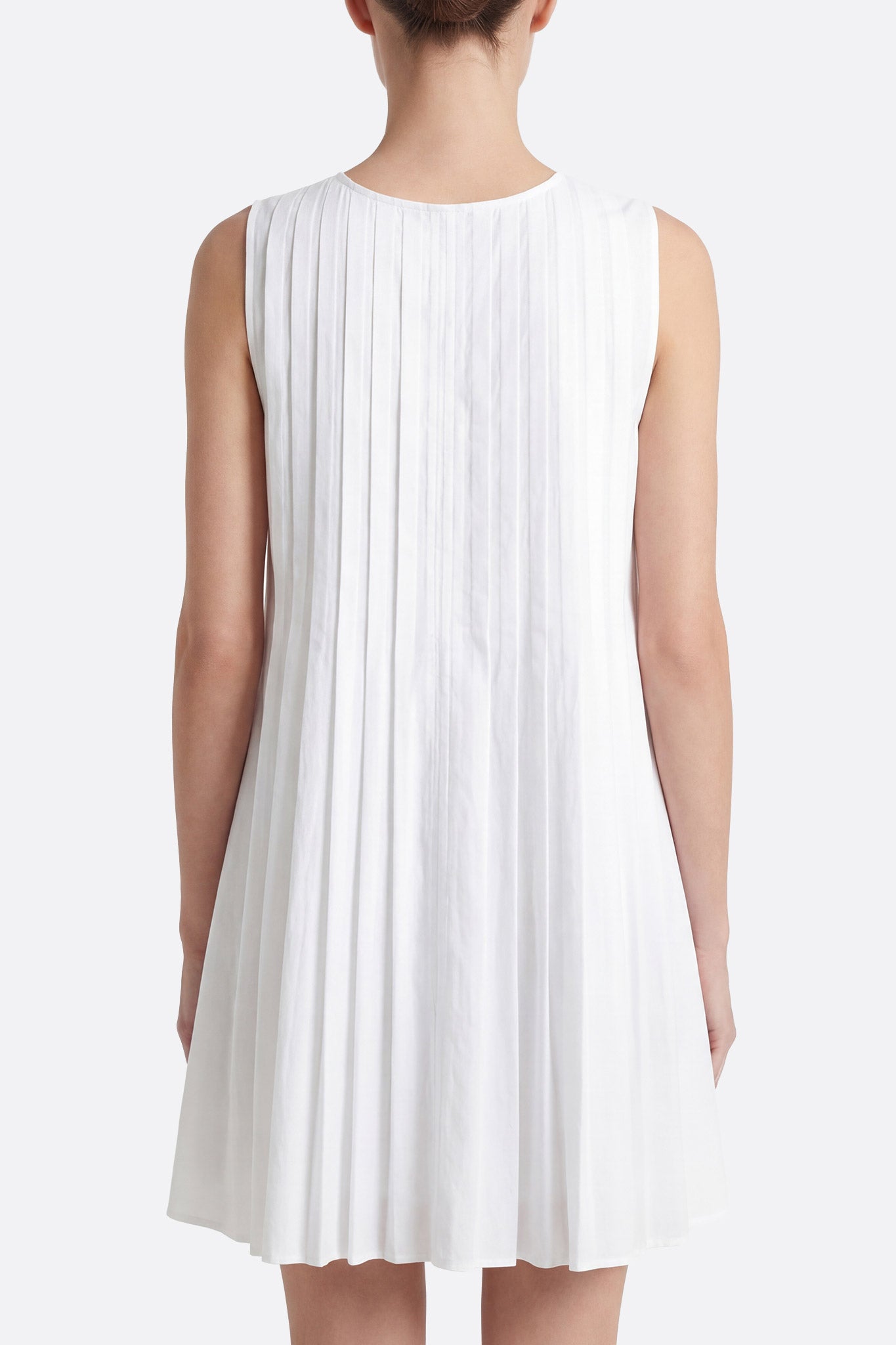 Robe courte blanche en chanvre et coton à liens noués