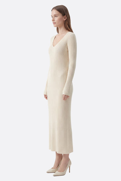 
Robe lunga in maglia a coste écru



