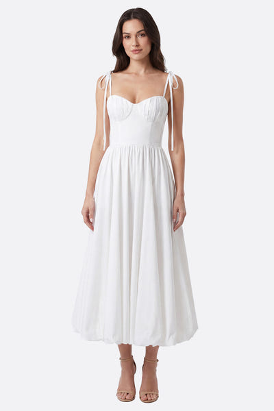 
Robe midi bianca con spalline annodate



