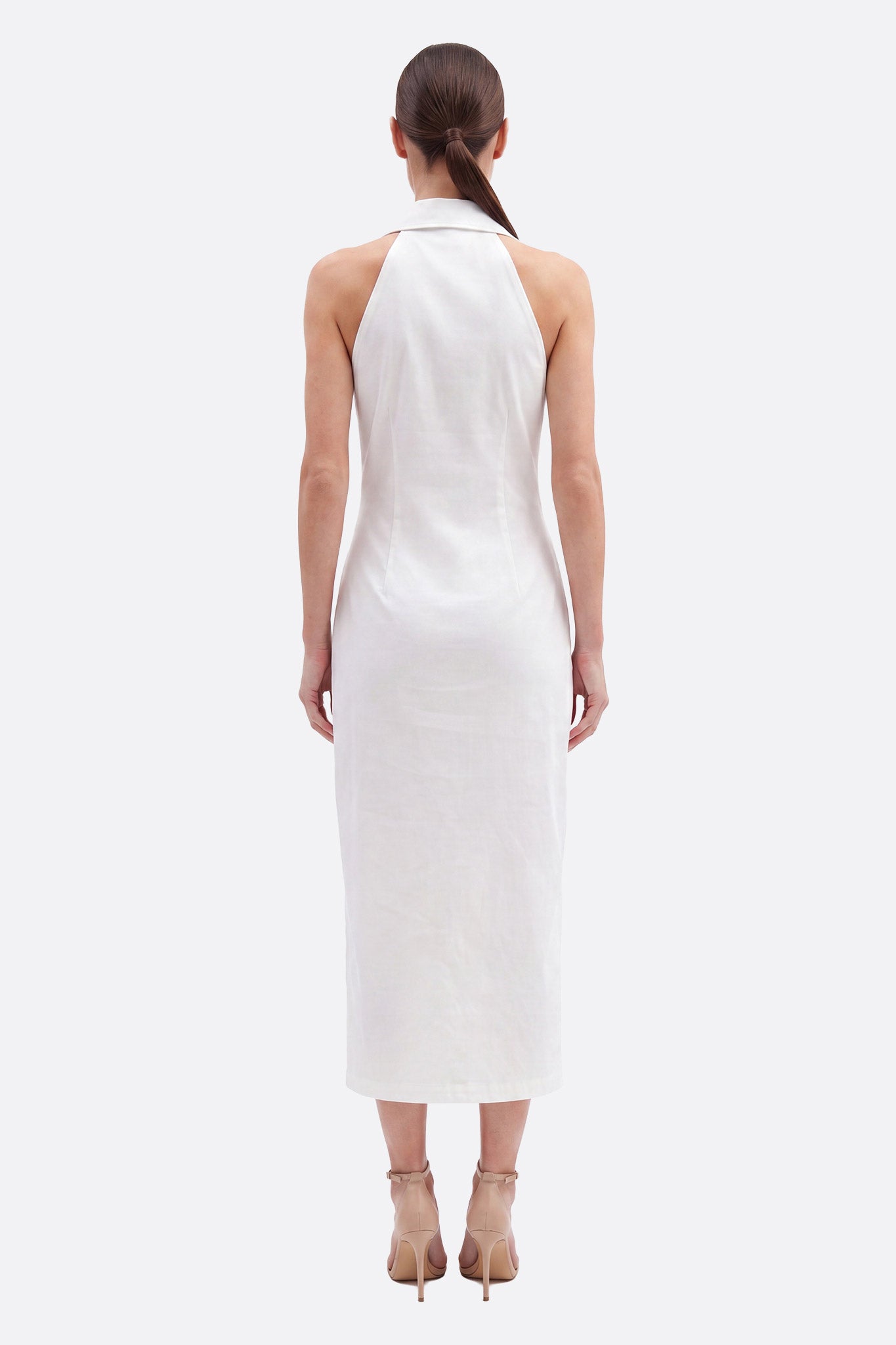 
Robe midi bianca con colletto a camicia



