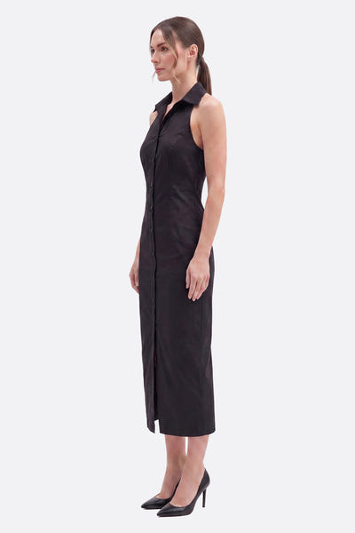 
Robe midi noire à col chemise



