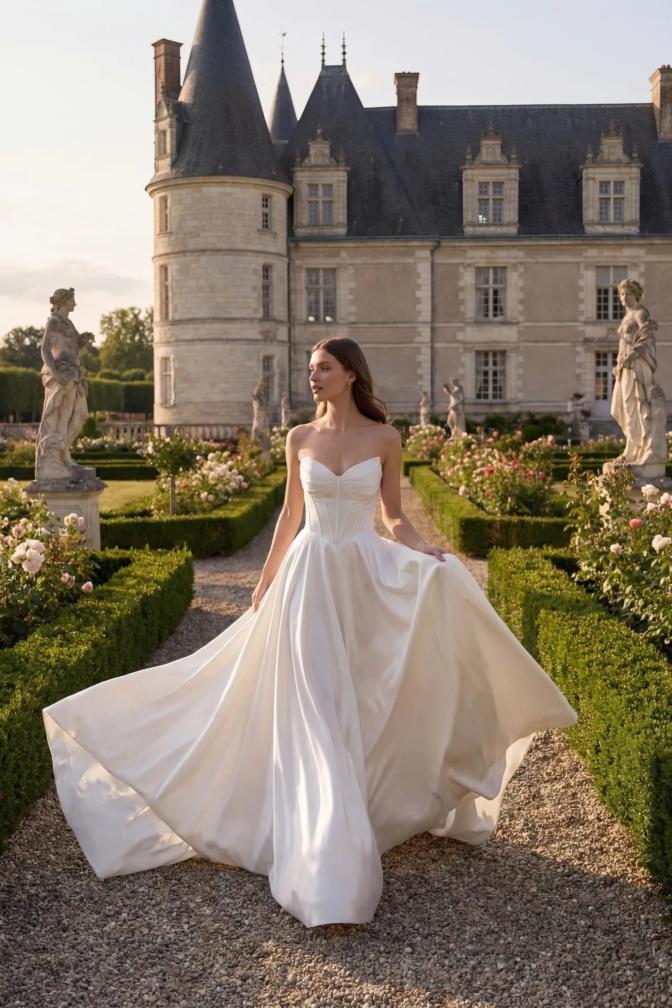 bustier corset wedding dress A-line wedding dress with beaded bustier top