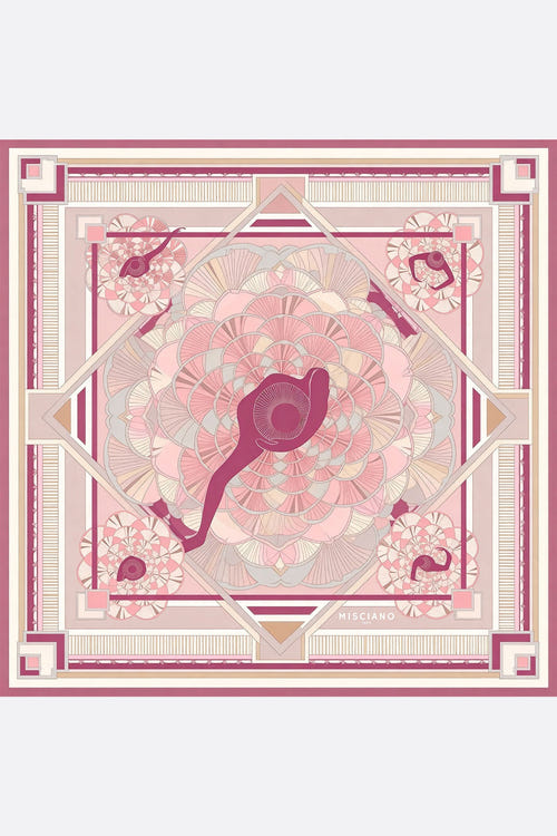 
Carré de soie 90 Danse des Poudres, motifs artistiques sur fond coloré, accessoire parfait pour une allure distinguée au...



