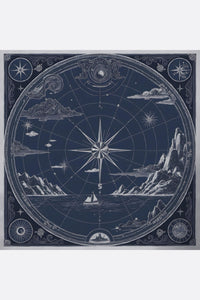 Шелковый квадрат компас небесный печать двусторонний 90x90 см