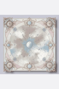 Квадрат шелка небесно-розового с принтом двойной стороны 90x90 см