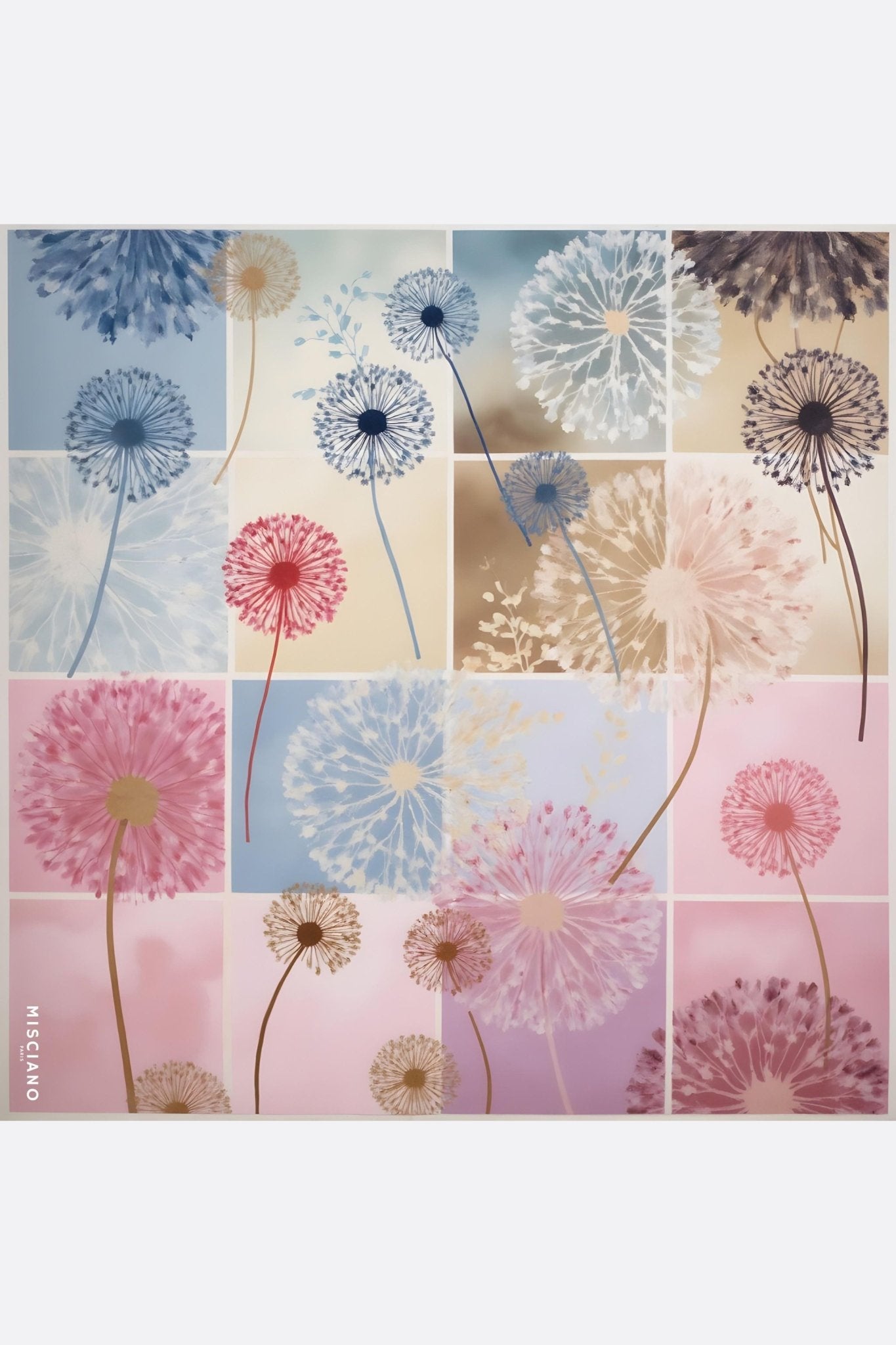 Carré de soie Jardin Suspendu imprimé double face 90x90 cm - MISCIANO