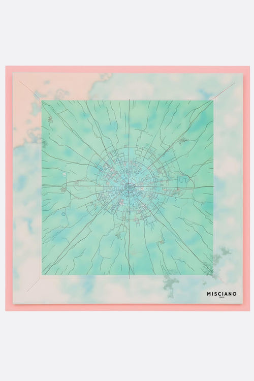 
Carré de soie 90x90 cm avec motif de ville Misciano, imprimé double face, accessoire raffiné pour rehausser n'importe...



