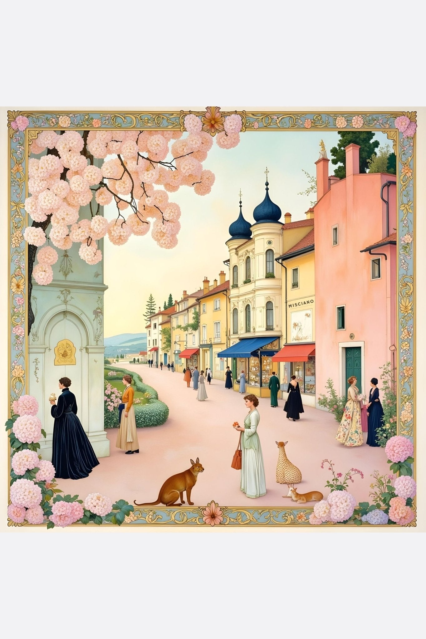 Carré de soie promenade à Misciano imprimé double face 90x90 cm - MISCIANO