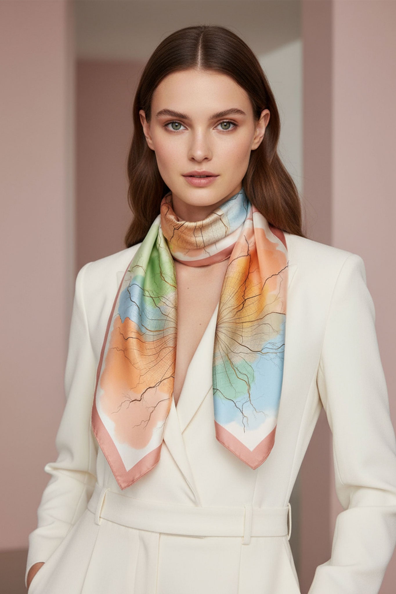 Carré de soie « Plan de ville » — Misciano