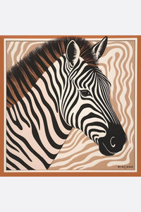 Carré de soie 90 Zebre imprimé double face