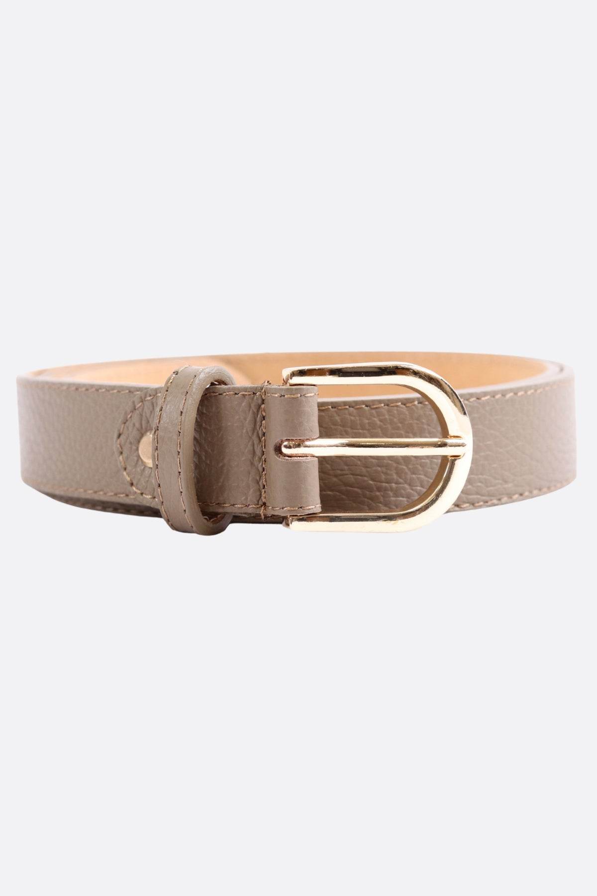 
Ceinture chic taupe en cuir grainé, parfaite pour sublimer une tenue élégante au quotidien ou en soirée.



