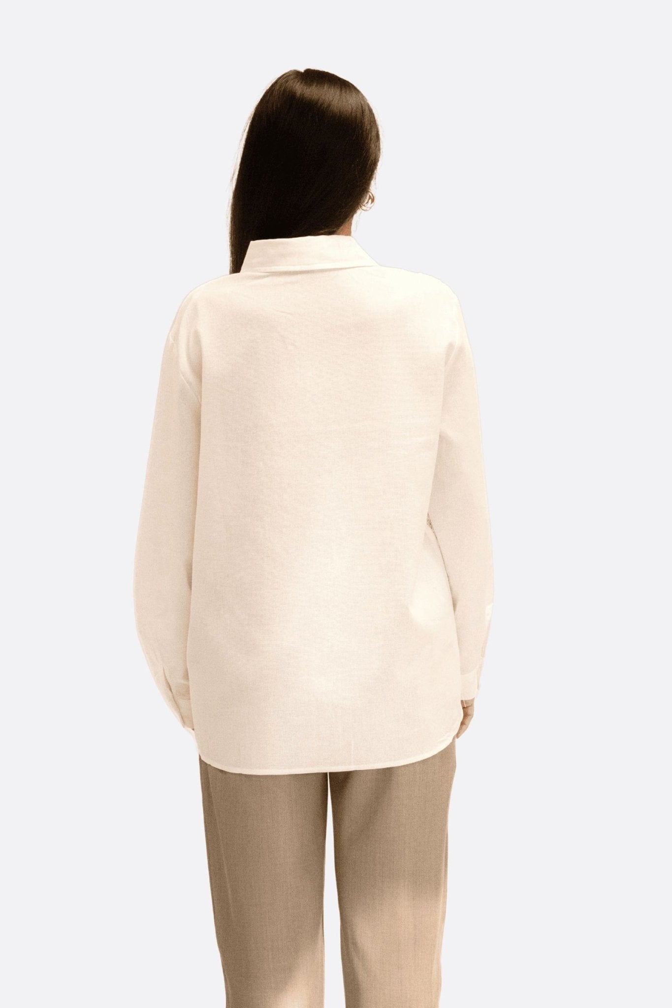 Chemise blanche en coton en dentelle ajourée - MISCIANO