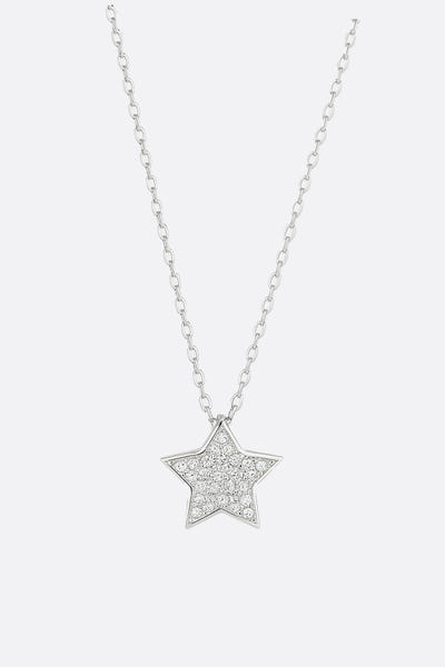 
Collier élégant en argent 925 orné d'un pendentif étoile scintillant en cristaux micropavé, accessoire chic pour soirées.




