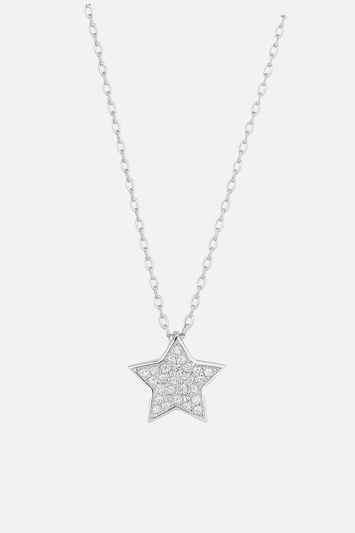 Collier élégant en argent 925 orné d'un pendentif étoile scintillant en cristaux micropavé, accessoire chic pour soirées.