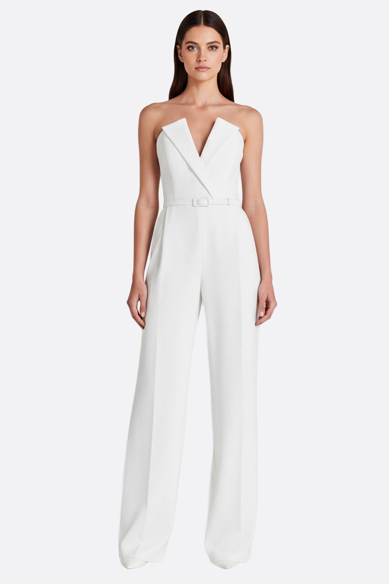 Particolare della combinazione bianca bustier con maniche in pizzo perlato removibili, un abito elegante perfetto per...