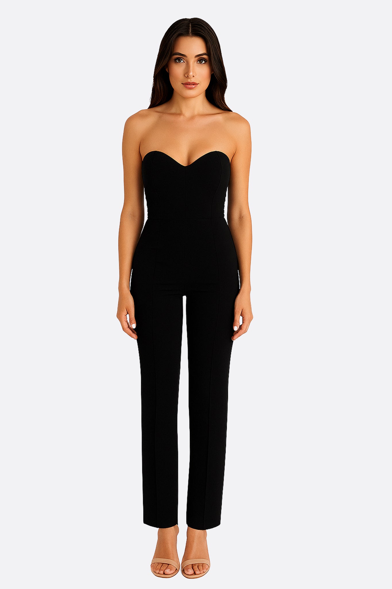 Combinaison noire bustier à coupe évasée - MISCIANO
