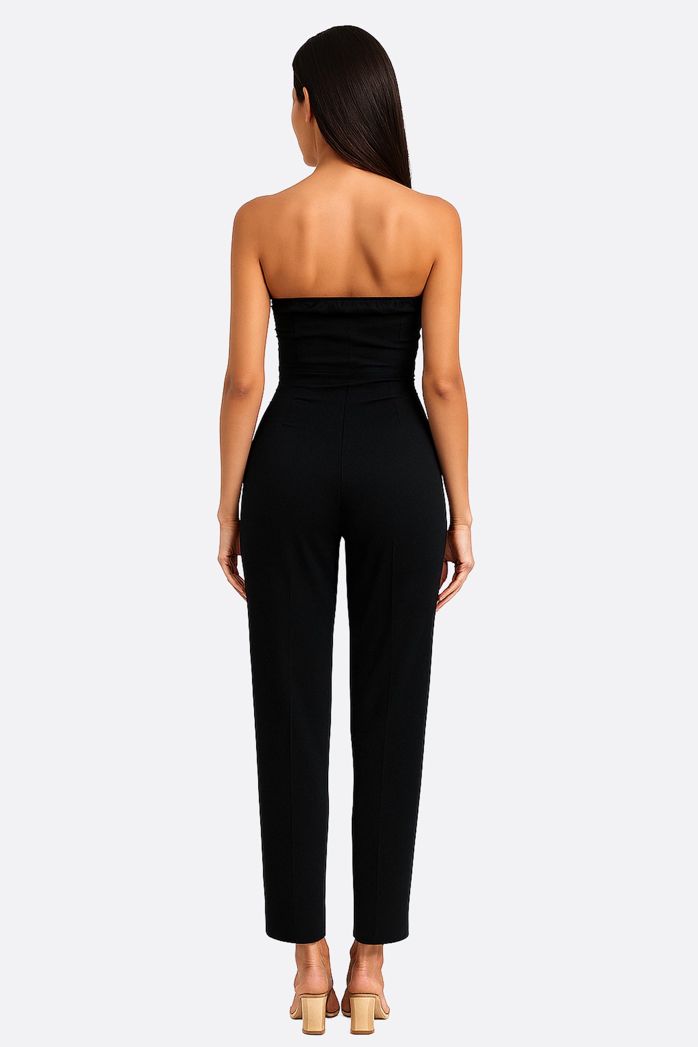 Combinaison noire bustier à coupe évasée - MISCIANO