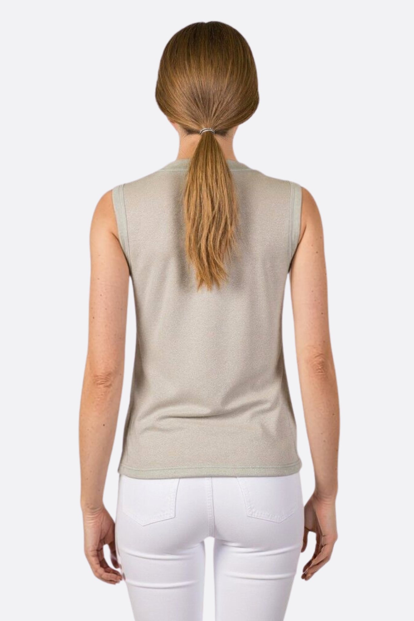 Débardeur gris minimaliste en jersey scintillant - MISCIANO