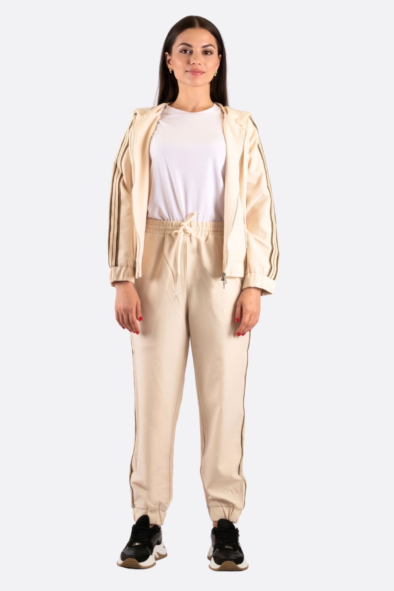 Ensemble de survêtement beige a bandes contrastantes - MISCIANO