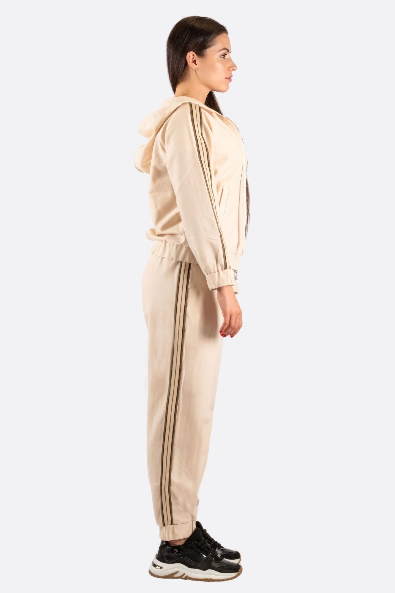 Ensemble de survêtement beige a bandes contrastantes - MISCIANO