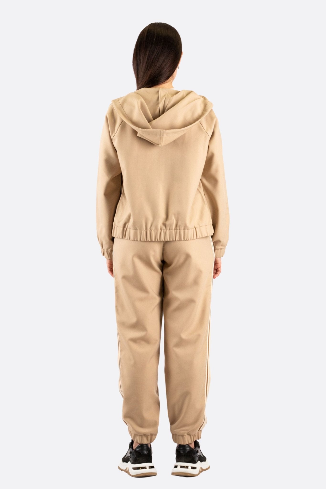 Ensemble de survêtement beige à bandes latérales - MISCIANO