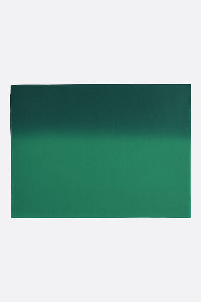 
Détail raffiné d'une écharpe en soie et coton vert dégradé, parfaite pour sublimer un style contemporain et sophistiqué.



